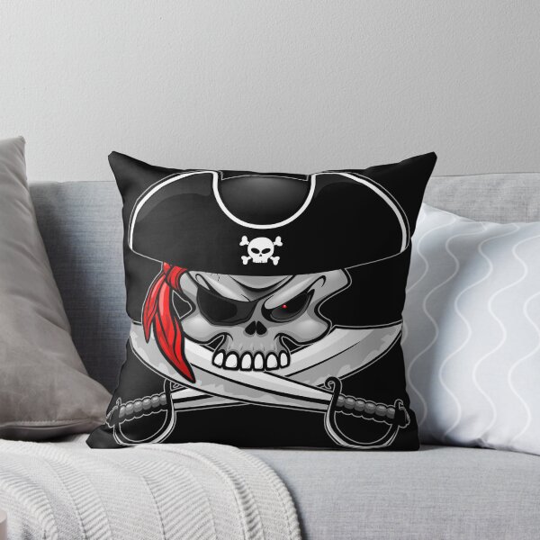 Item preview, Pirate Skull with Crossed Sabers and Red Bandana designed and sold by BluedarkArt.
