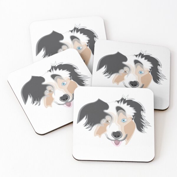 Item preview, Watercolor Australian Shepard designed and sold by moonandcat.