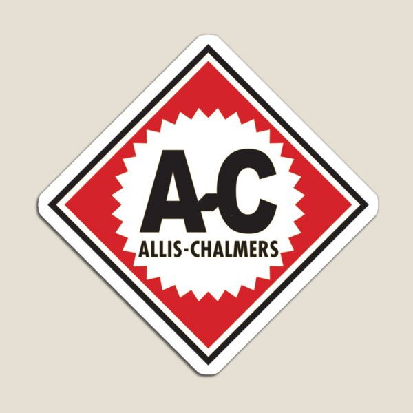 2 Square Allis Chalmers Triangle Red & Orange Vinyl Decals 