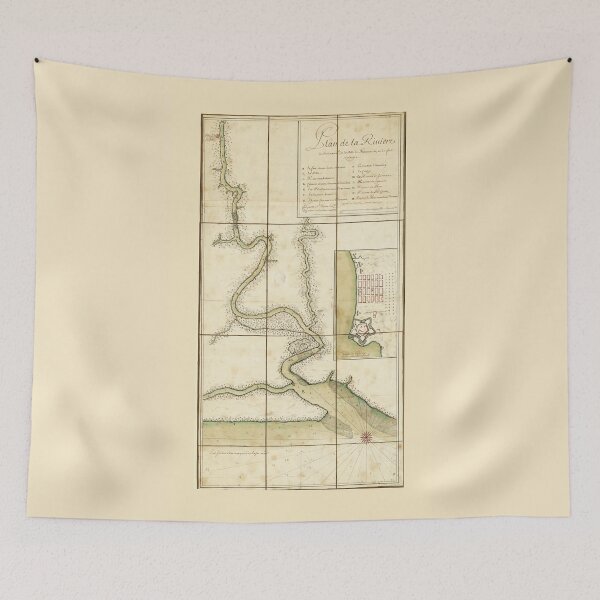 Item preview, Plan de la riuiere de Suriname (1713) designed and sold by allhistory.