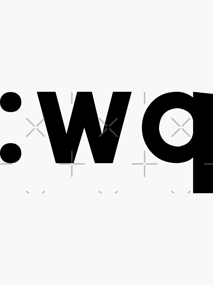 : wq - Diseño divertido del codificador que muestra cómo guardar y salir de Vi / Vim - Texto negro de ramiro