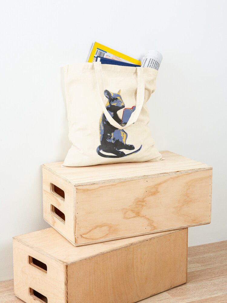 Alternate view of Book Mouse - blue Tote Bag