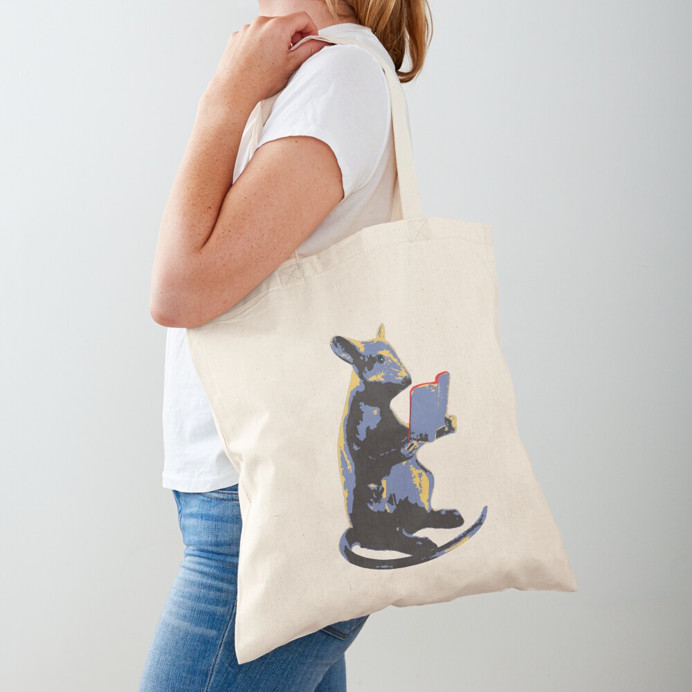 Book Mouse - blue Tote Bag