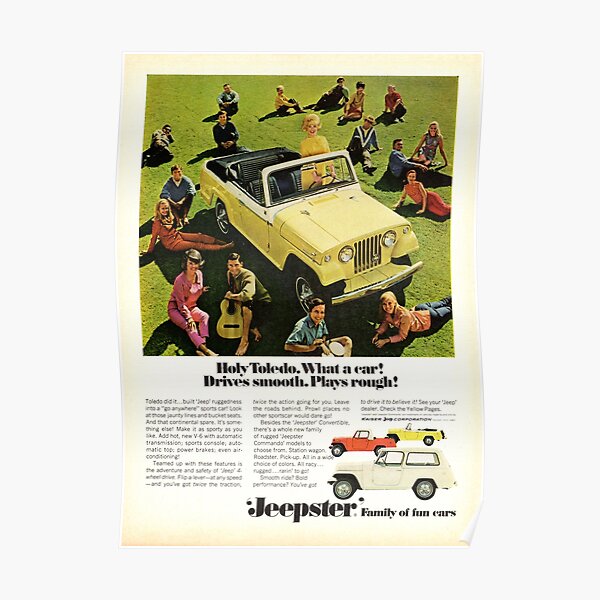 Jeep Jeepster Convertible advertisement 1967 Poster