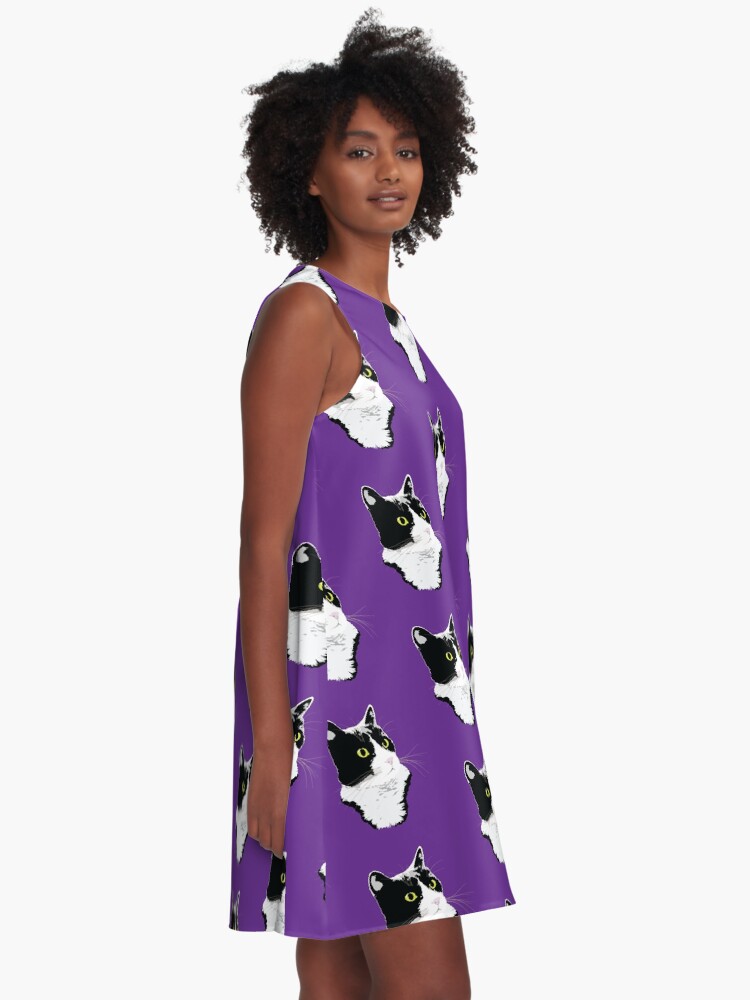 Alternate view of Regal Tuxedo Kitty A-Line Dress