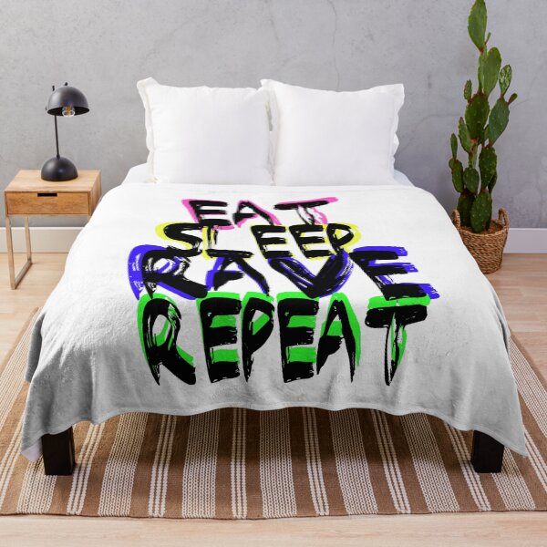 Item preview, eat, sleep, rave, repeat, t-shirt designed and sold by Nicnak85.