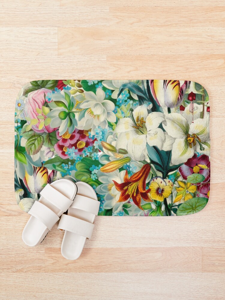 "vintage floral" Bath Mat for Sale by clemfloral Redbubble