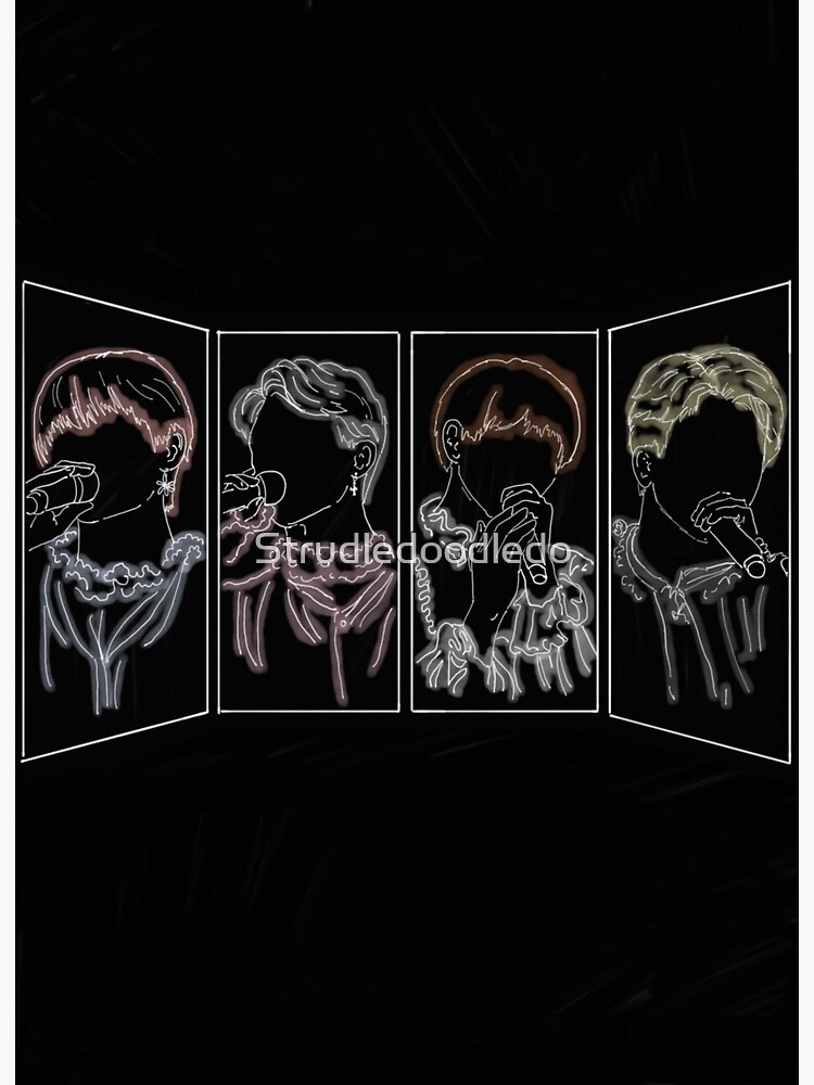 Bts The Truth Untold Neon Design Art Board Print By Strudledoodledo Redbubble