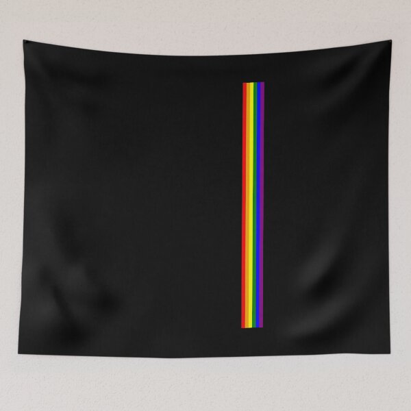 Item preview, Gay Pride LGBT Subtle Rainbow Stripe Vertical Flag print designed and sold by phoxydesign.