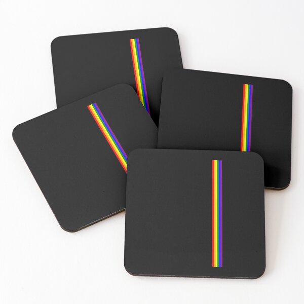 Item preview, Gay Pride LGBT Subtle Rainbow Stripe Vertical Flag print designed and sold by phoxydesign.