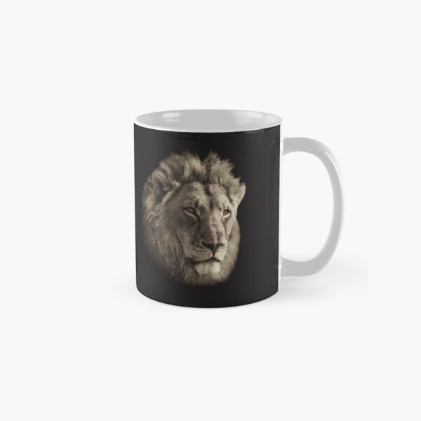 Lion Face in Vintage Sepia Classic Mug