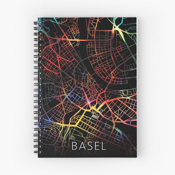 Item preview, Basel Switzerland City Street Map Dark Mode designed and sold by map-lover.
