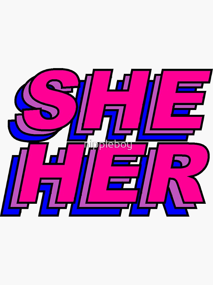 She Her Pronouns Bisexual Flag Sticker For Sale By Nippleboy Redbubble 6744