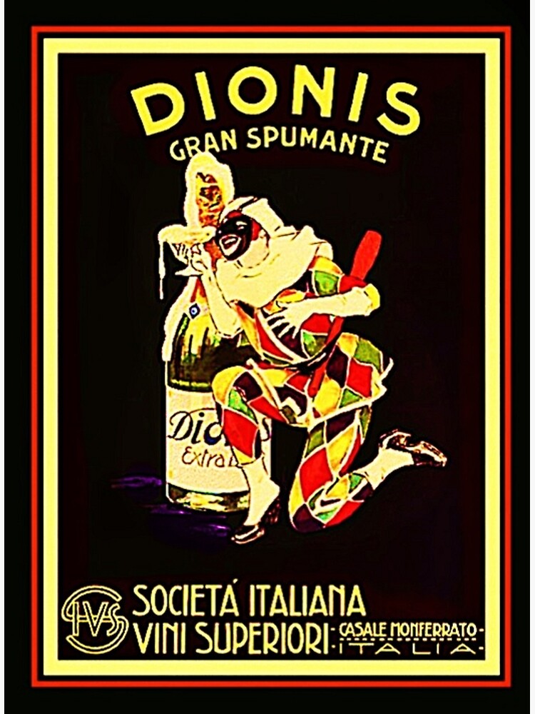 Disover Dionis gran spumante societa Italian vini superiori Vintage Lithograph Advertising Wall Art Premium Matte Vertical Poster
