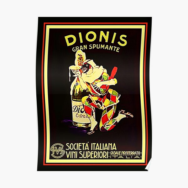 Dionis gran spumante societa Italian vini superiori Vintage Lithograph Advertising Wall Art Poster