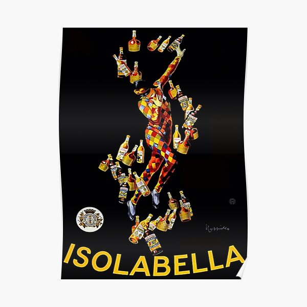 Vintage 1920's Leonetto Cappiello IsolaBella Lithograph Advertising Wall Art Style 4 - Yellow Print Poster