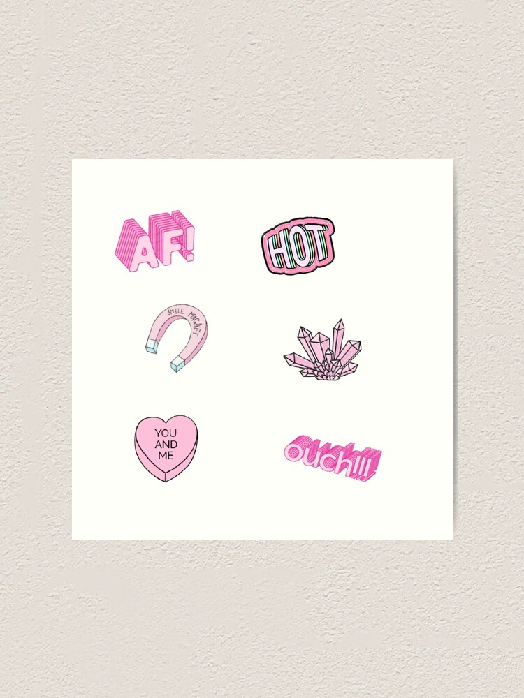 pink aesthetic tumblr trendy sticker pack art print by shannondunnx redbubble