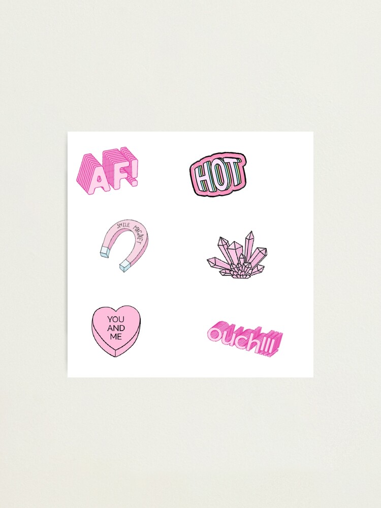 pink aesthetic tumblr trendy sticker pack photographic print by shannondunnx redbubble