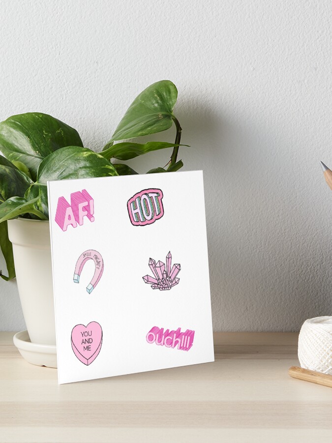 pink aesthetic tumblr trendy sticker pack art board print by shannondunnx redbubble