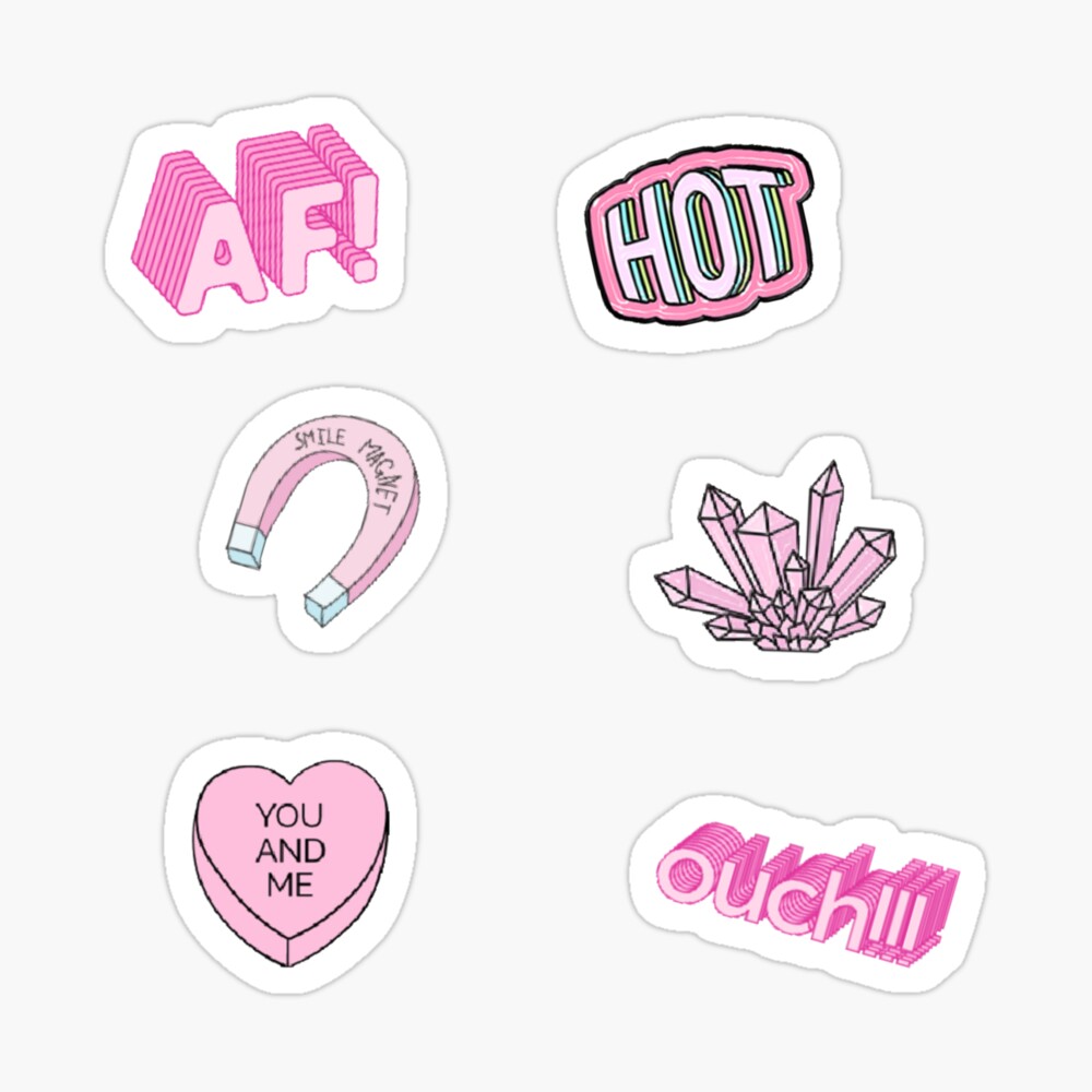 pink aesthetic tumblr trendy sticker pack photographic print for sale by shannondunnx redbubble