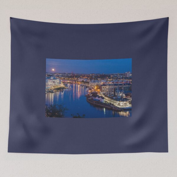 Item preview, Moonrise over Bristol Harbourside designed and sold by Carolyn Eaton.
