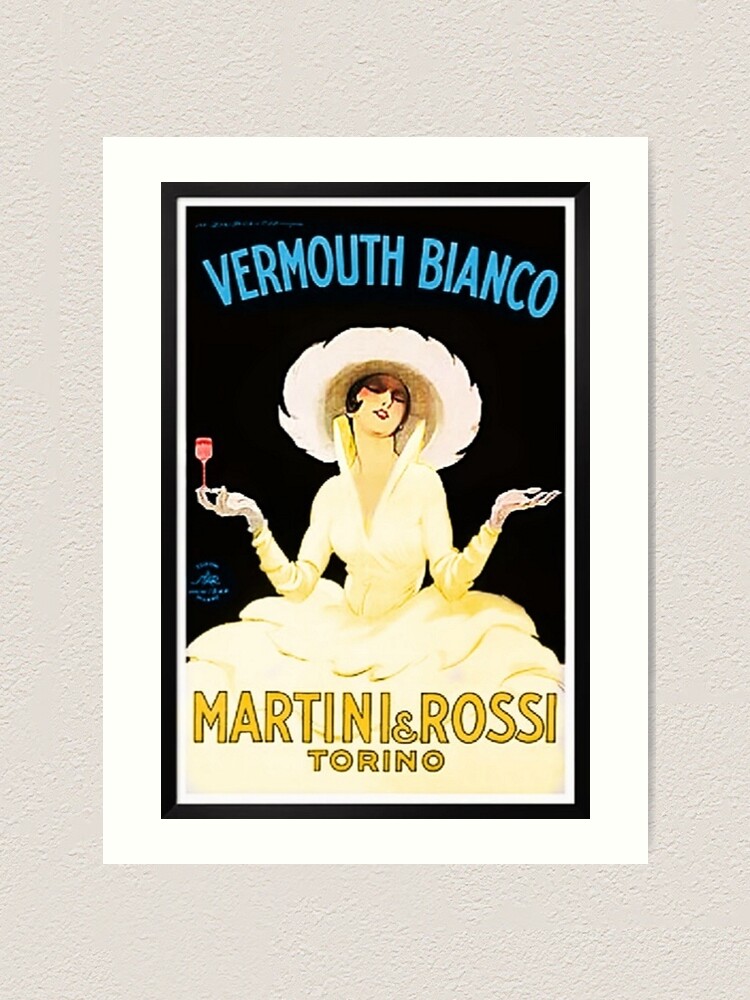 Vintage Martini and Rossi Vermouth Bianco Lithograph Advertising Wall Art  Art Print for Sale by Jéanpaul Ferro