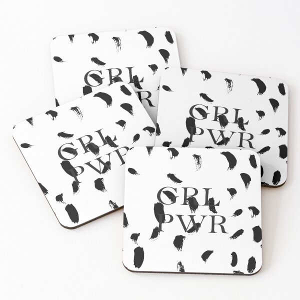 Item preview, Girl Power pattern black and white designed and sold by FoxEmpire.