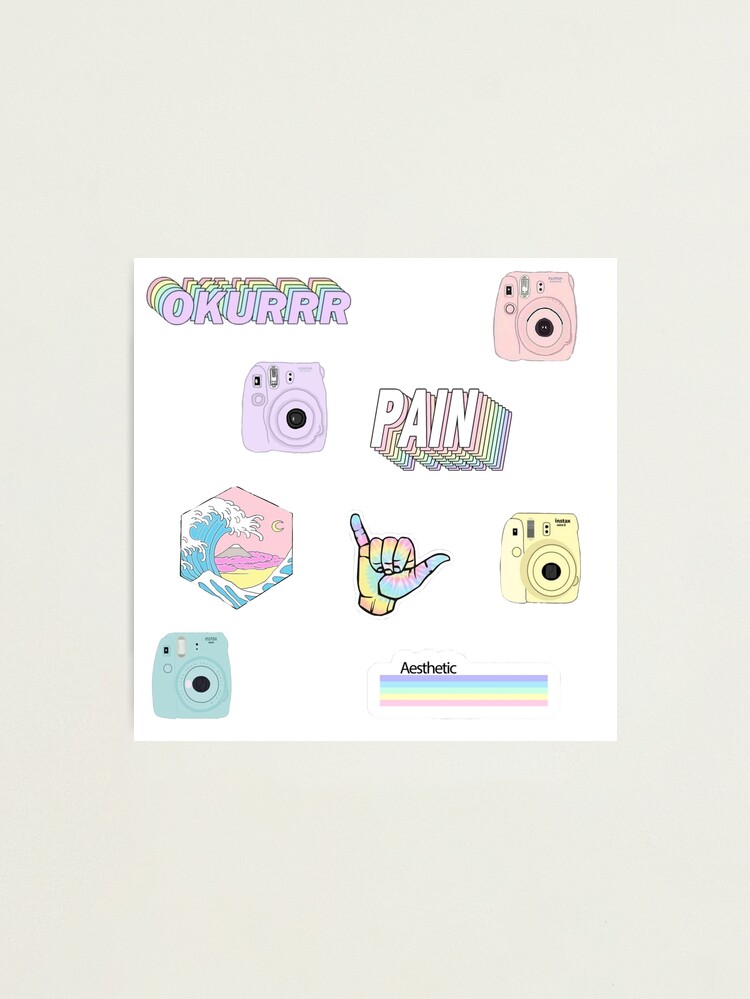trendy pastel retro vsco sticker pack photographic print for sale by shannondunnx redbubble
