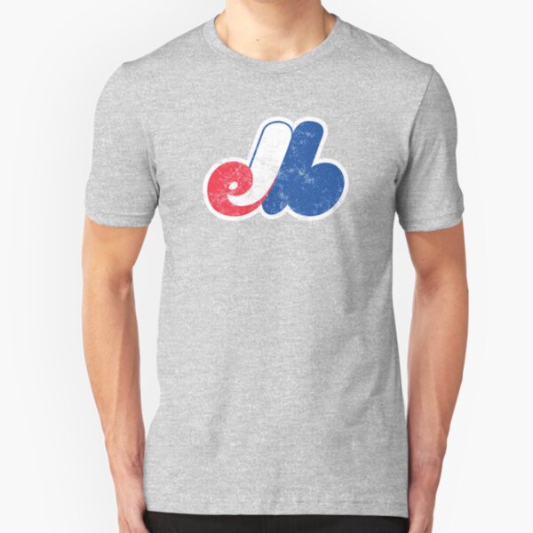 Montreal Expos Distressed Logo - Defunct Baseball Team - Canadian Baseball - Jarry Park and Olympic Stadium Slim Fit T-Shirt