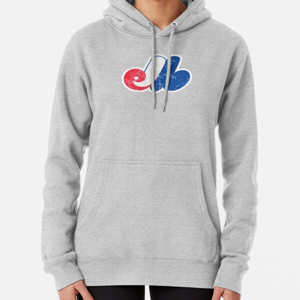Montreal Expos Distressed Logo - Defunct Baseball Team - Canadian Baseball - Jarry Park and Olympic Stadium Pullover Hoodie