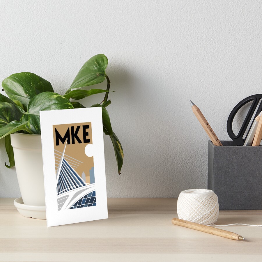 "Milwaukee, Wisconsin Minimalist Poster Featuring the Milwaukee Art