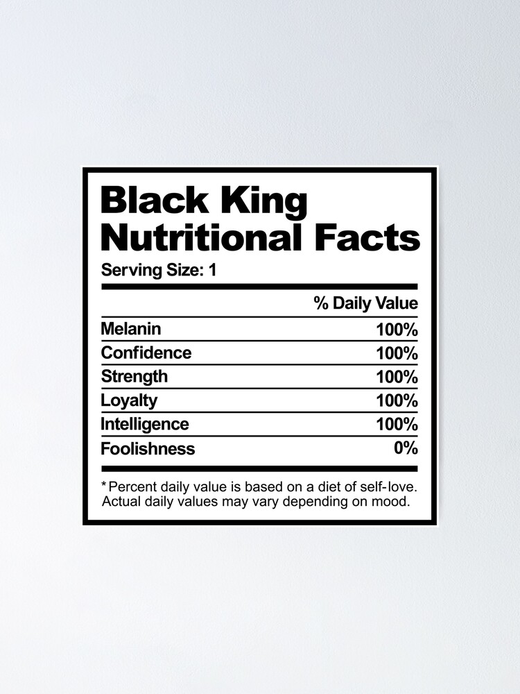 Black king sale nutrition facts shirt