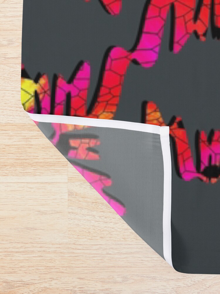 Alternate view of Neon crackle Shower Curtain