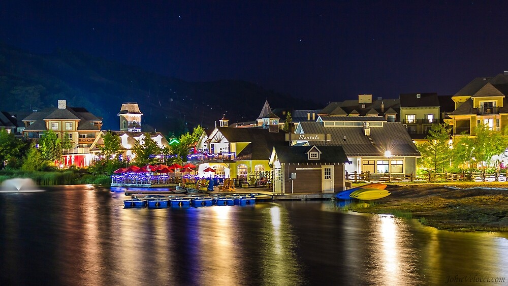 "Blue Mountain Village at night" by John Velocci Redbubble