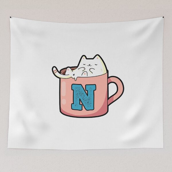 Item preview, Monogram N Pawfee Break designed and sold by kidsmonogram2.