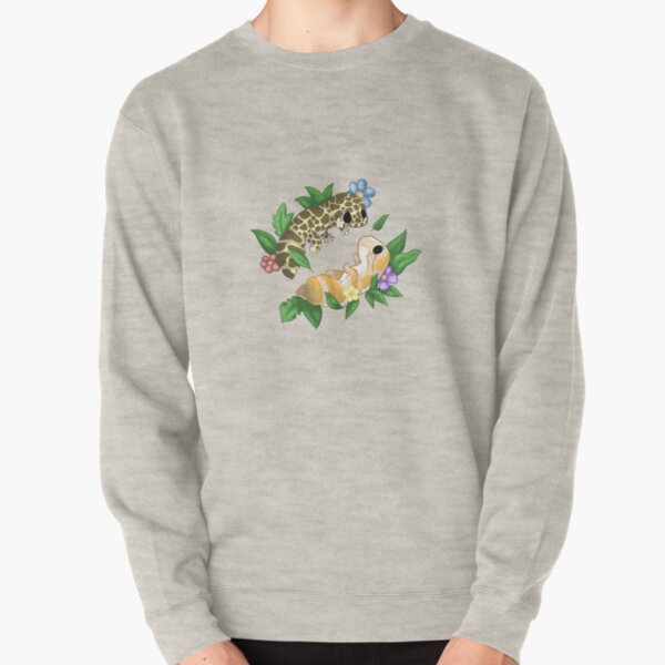 leopard and african fat tailed gecko Pullover Sweatshirt