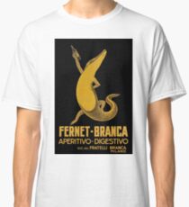 Alligator with Bottle, Fernet-Branca, Italian Beverage Advertisement Vintage Poster Classic T-Shirt