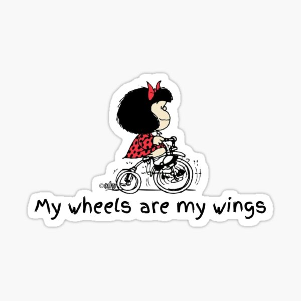 Mafalda en bicicleta Pegatina