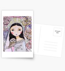 Christmas angel with owl Postcards