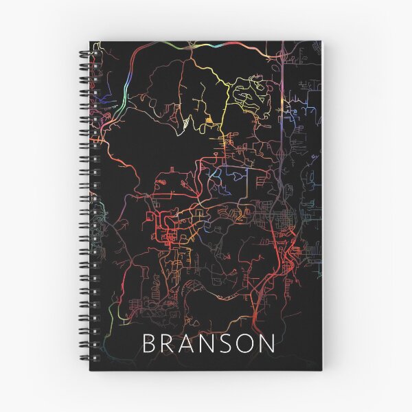 Item preview, Mapa de calles de la ciudad de Branson Missouri Modo oscuro designed and sold by map-lover.