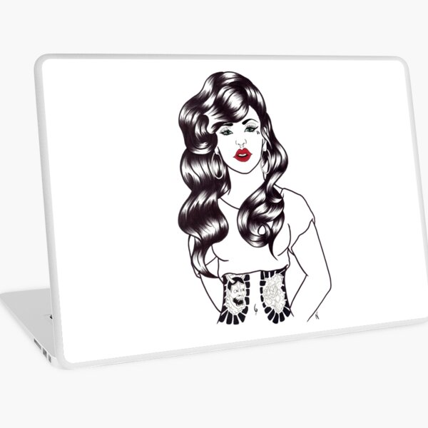Blackwater girl - Hannya and Peony Laptop Skin