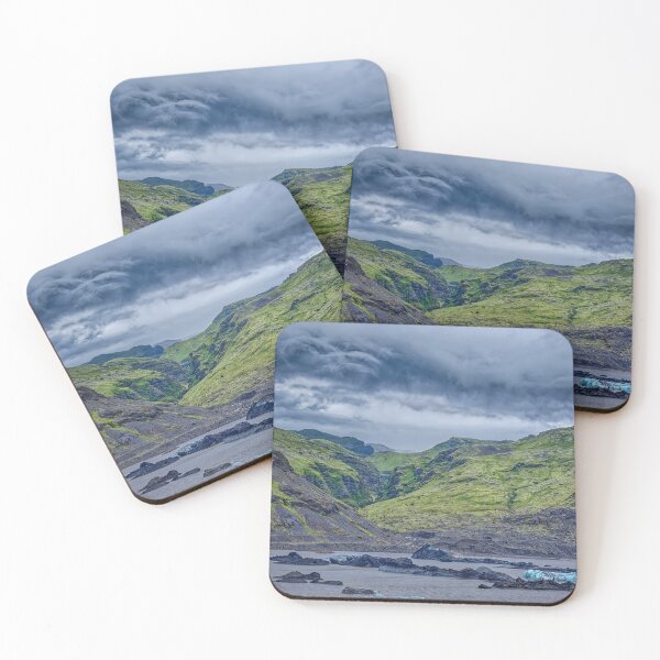 Item preview, Iceland Solheimajokull Glacier - Blue & Black Ice Blocks In A Small Lagoon designed and sold by Susan Dost.