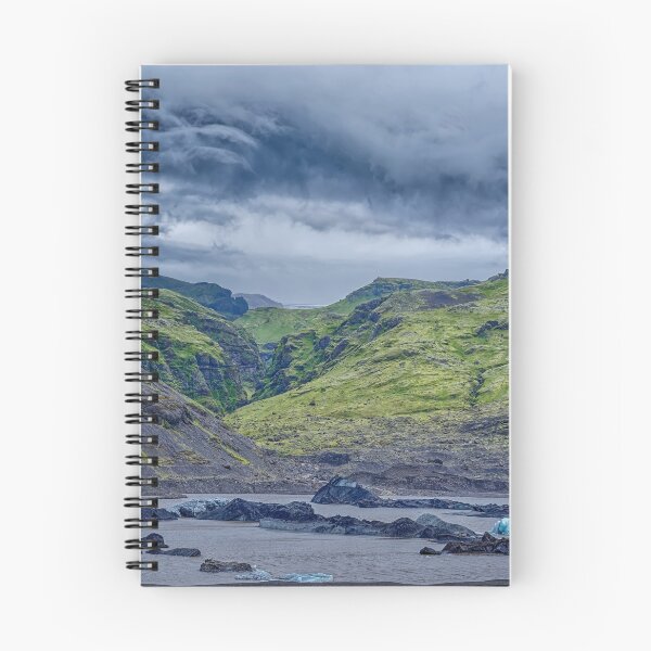 Item preview, Iceland Solheimajokull Glacier - Blue & Black Ice Blocks In A Small Lagoon designed and sold by Susan Dost.
