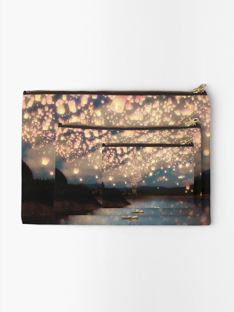 Alternate view of Wish Lanterns for Love Zipper Pouch