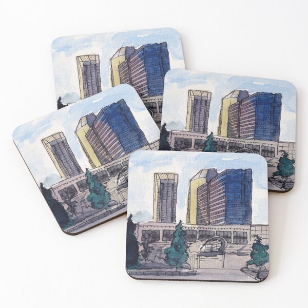 Item preview, Watercolor urban sketch of downtown Calgary, Alberta designed and sold by artomizer.