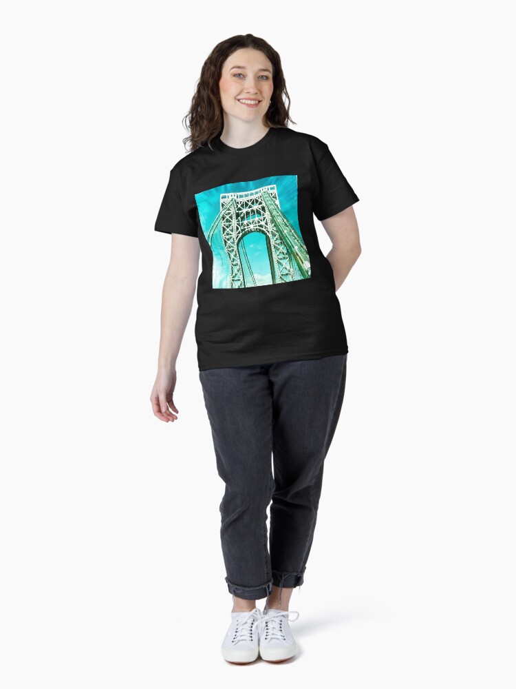 Thumbnail 4 of 7, Classic T-Shirt, Gift for New Yorker - George Washington Bridge - New York City Lover designed and sold by OneDayArt.