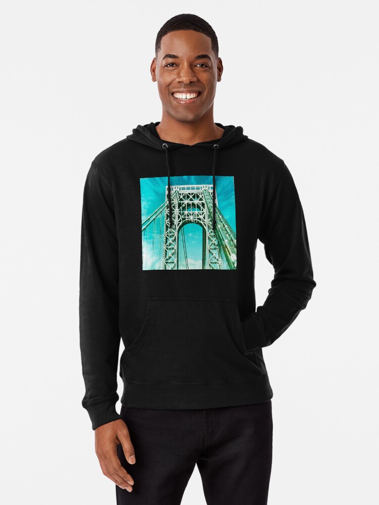 Alternate view of Gift for New Yorker - George Washington Bridge - New York City Lover Lightweight Hoodie