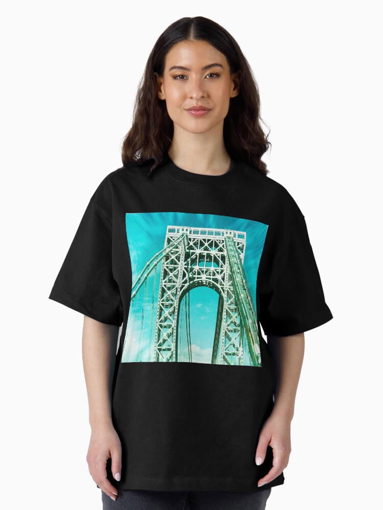 Thumbnail 1 of 7, Oversized T-Shirt, Gift for New Yorker - George Washington Bridge - New York City Lover designed and sold by OneDayArt.