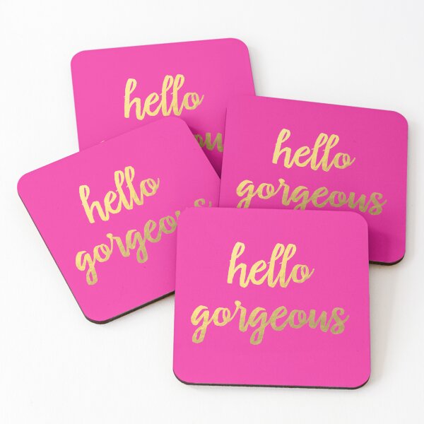 Item preview, Hello Gorgeous V2 - Hot Pink and Faux Gold Foil designed and sold by tshirtstylist.