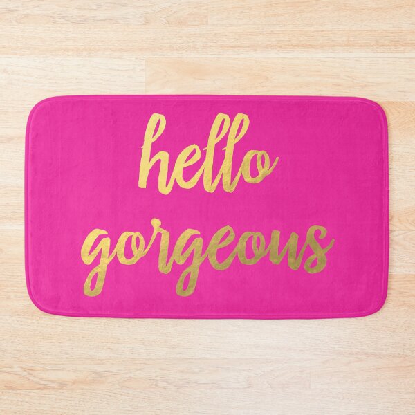 Item preview, Hello Gorgeous V2 - Hot Pink and Faux Gold Foil designed and sold by tshirtstylist.